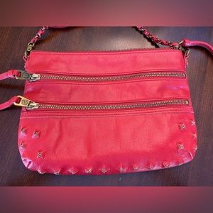 Elliot Lucca Messina Leather Pyramid Fire 3 Zip Crossbody Bag